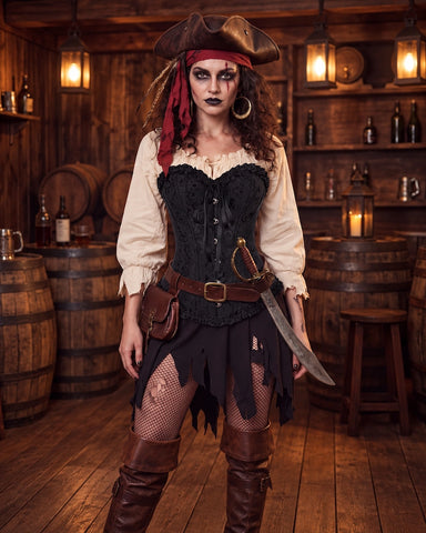 Front Closure Lace-Up Overbust Costume Corset Shapewear