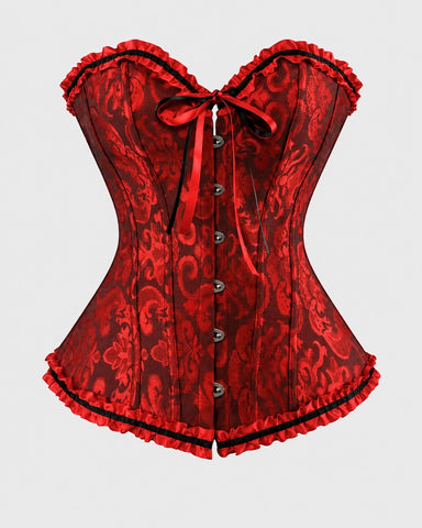 Front Closure Lace-Up Overbust Costume Corset Shapewear