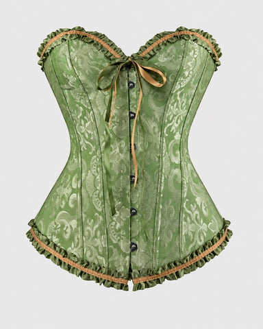 Front Closure Lace-Up Overbust Costume Corset Shapewear