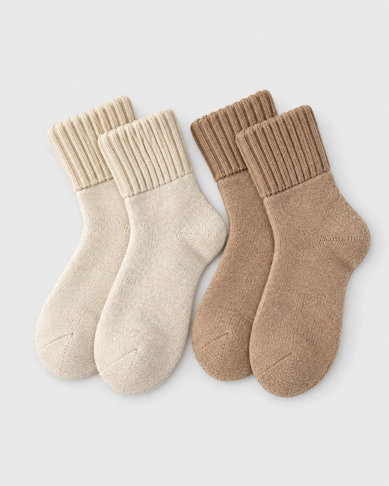 3 Pairs Cozy Ribbed Fleece Lined Crew Socks