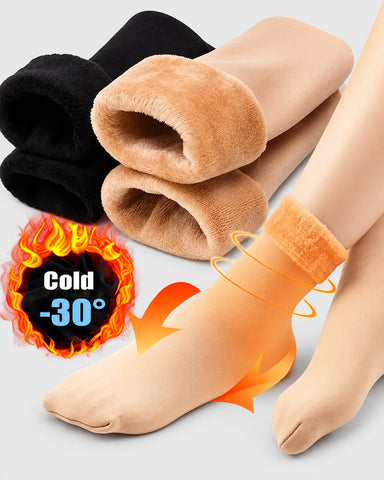 Thick Fleece Lined Warm Crew Socks - 6 Pairs
