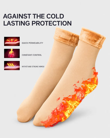 Thick Fleece Lined Warm Crew Socks - 6 Pairs