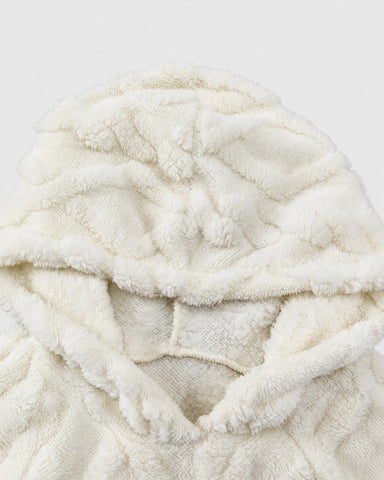 Coral Soft Plush Wool Baggy Hoodie Top