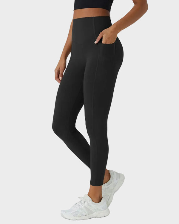 High Waisted Tummy Control Workout Leggings with Side Pockets