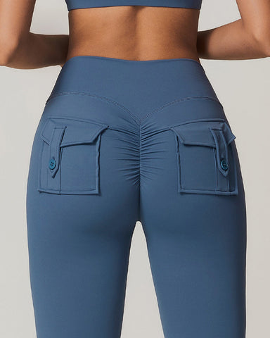 Y2K Cargo Leggings with Wide Waistband & Butt Lift