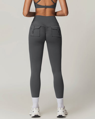 Y2K Cargo Leggings with Wide Waistband & Butt Lift