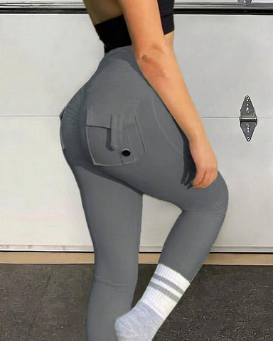 Y2K Cargo Leggings with Wide Waistband & Butt Lift