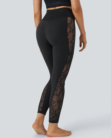 High-Waist Tummy Control Butt Lifting Lace Leggings