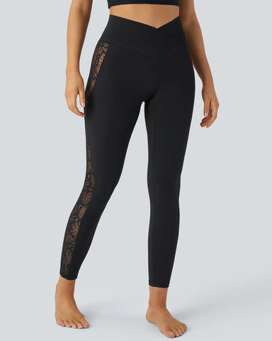 High-Waist Tummy Control Butt Lifting Lace Leggings
