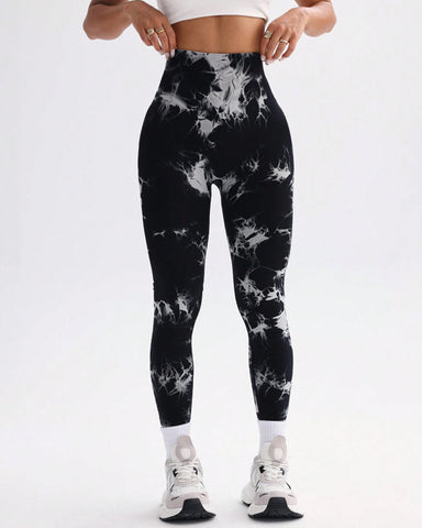 Tie Dye Wide Waistband Sports Leggings