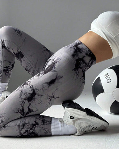 Tie Dye Wide Waistband Sports Leggings