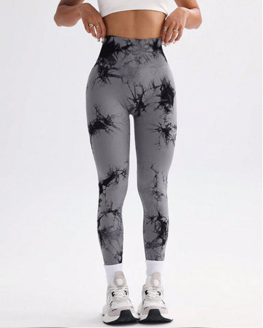 Tie Dye Wide Waistband Sports Leggings