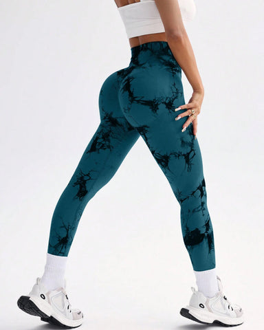 Tie Dye Wide Waistband Sports Leggings