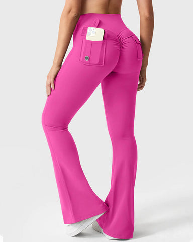 Flared Butt Lifting Leggings with Pockets