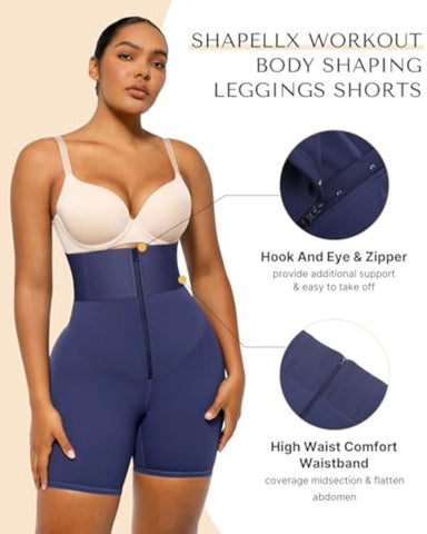 SHAPECURVE Women High Waist Leggings Tummy Control ElasticFuse Waistband Shaping Leggings Waist Trainer Yoga Pants