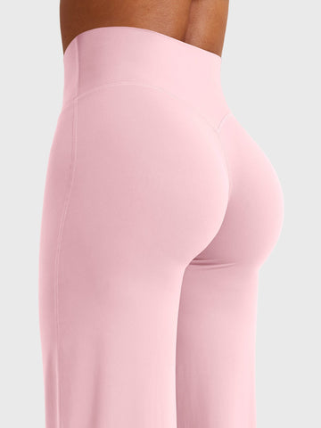 Leggings High-Waist Straight-Leg No Front Seam Buttery Soft Gym Yoga Pants for Women Fitness Tights