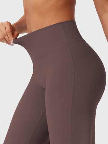 Leggings High-Waist Straight-Leg No Front Seam Buttery Soft Gym Yoga Pants for Women Fitness Tights