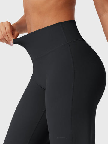 Leggings High-Waist Straight-Leg No Front Seam Buttery Soft Gym Yoga Pants for Women Fitness Tights